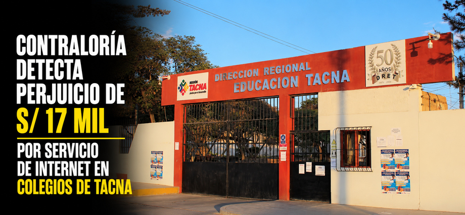 Contraloría detecta perjuicio de S/ 17 mil por servicio de Internet en colegios de Tacna