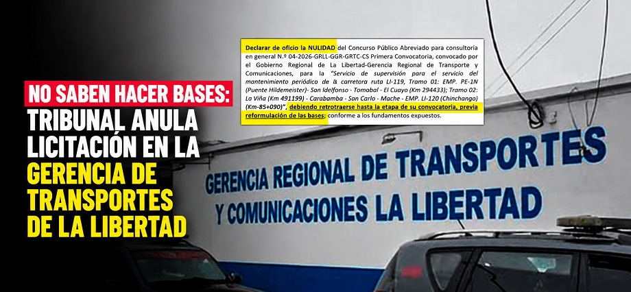 No saben hacer bases: Tribunal anula licitación en la Gerencia de Transportes de La Libertad