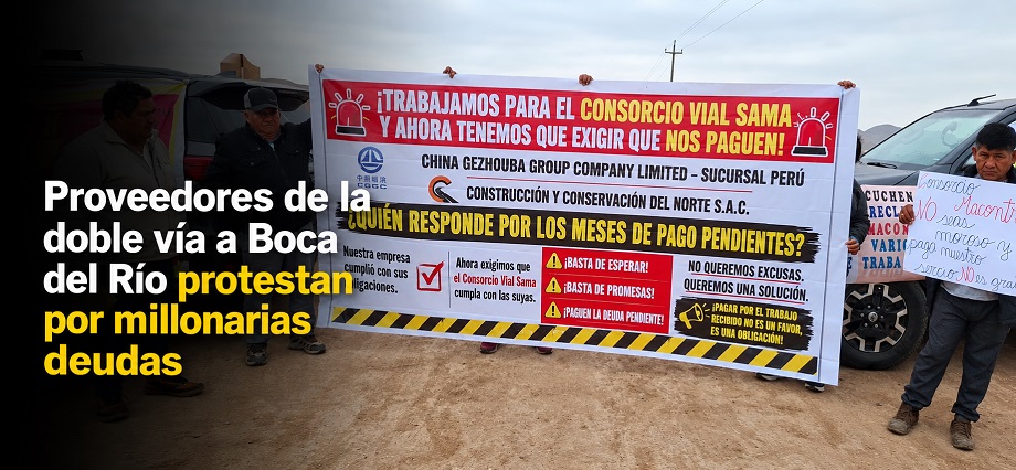 Proveedores de la doble vía a Boca del Río protestan por millonarias deudas