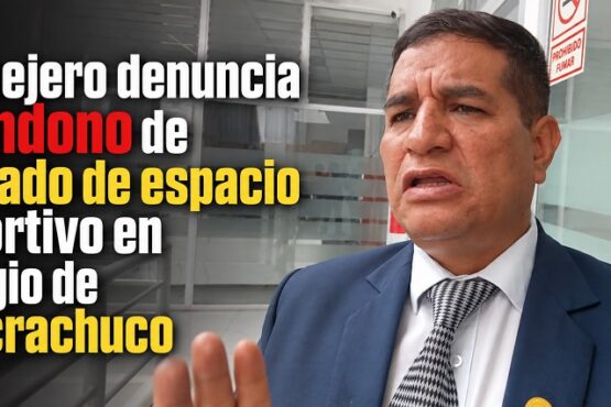 Consejero denuncia abandono de techado de espacio deportivo en colegio de Huacrachuco